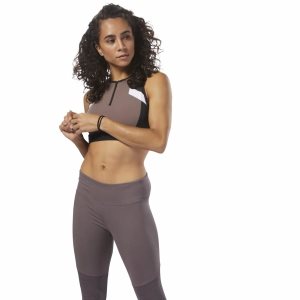 Reebok Colour Block Crop Top Damen - Lila - DE 965-OAB